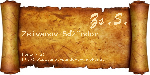 Zsivanov Sándor névjegykártya