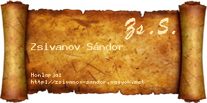 Zsivanov Sándor névjegykártya